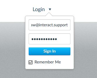 Login dropdown