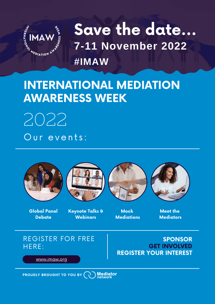 Australian International Mediation Awareness Week 2022 | Mediation Institute Imaw Save The Date