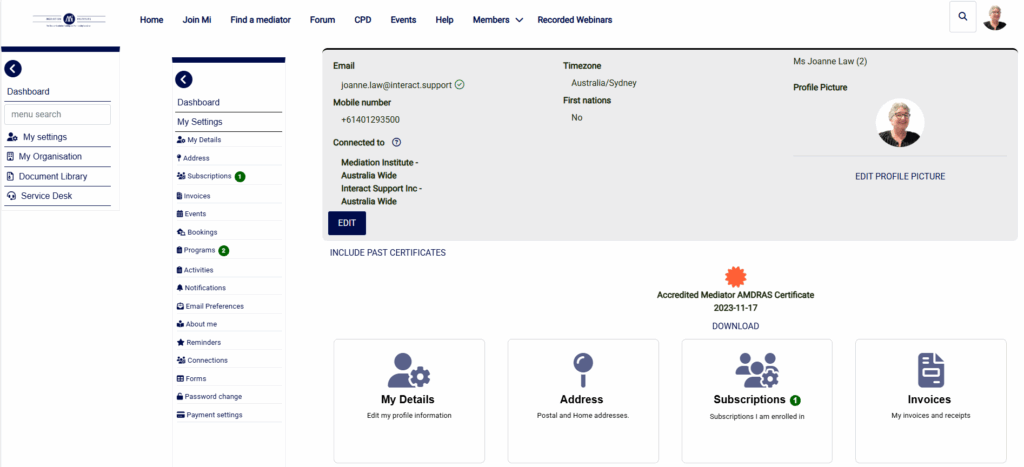 MiMembers Settings