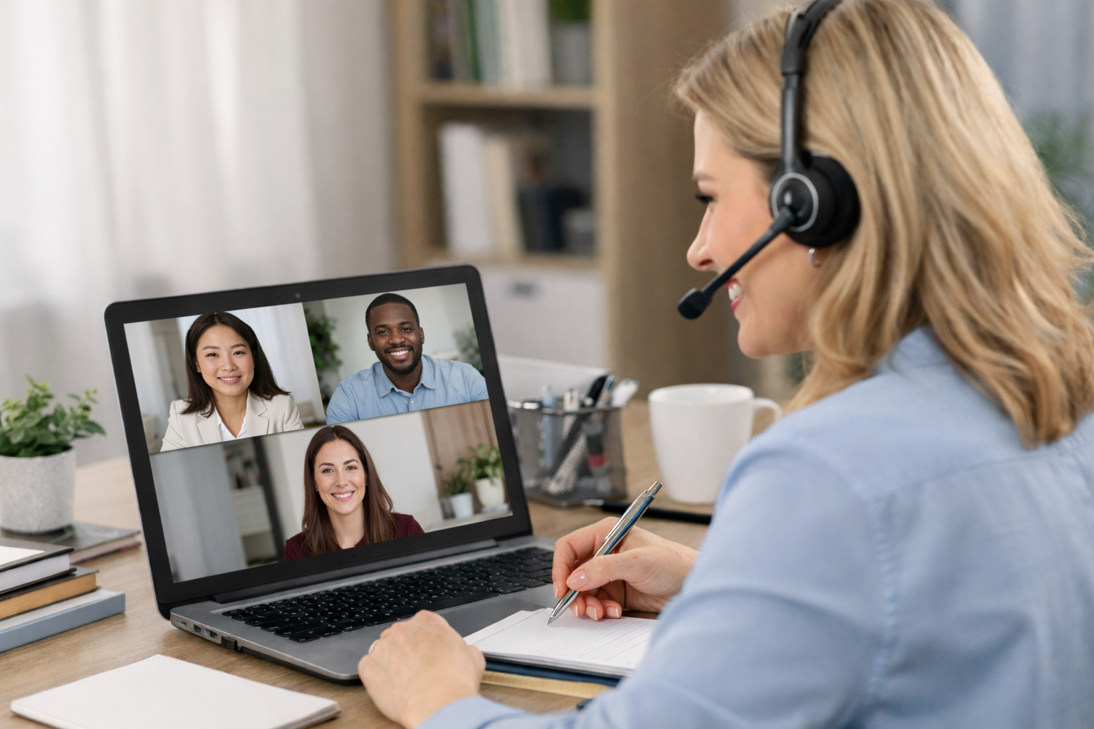 Online family dispute resolution role play training with diverse professionals participating in a video session